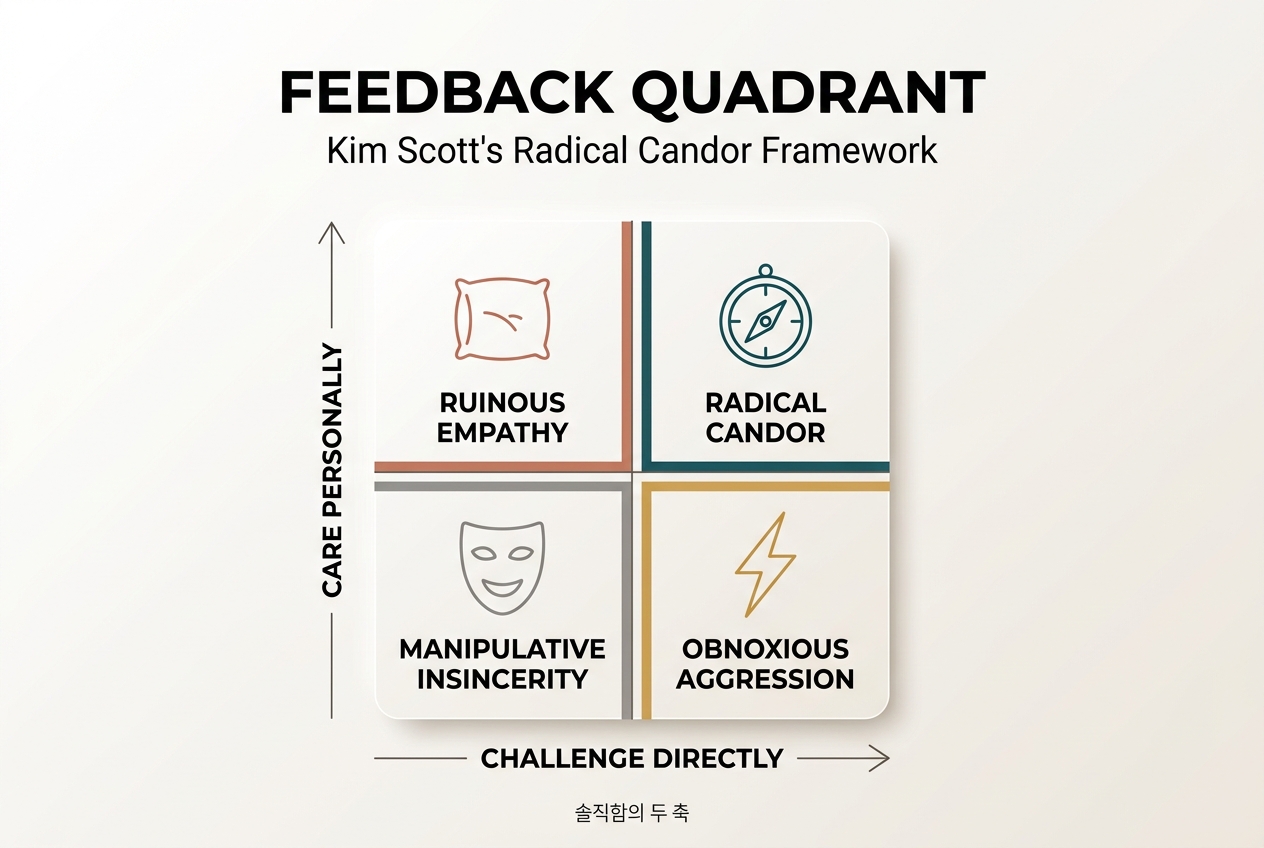 착한 말이 조직을 망친다 — Kim Scott의 'Radical Candor'와 4가지 피드백 패턴 썸네일